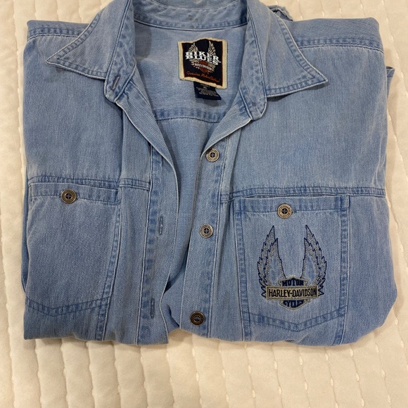 Harley Davidson Vintage Corduroy Button Down - Picture 2 of 5